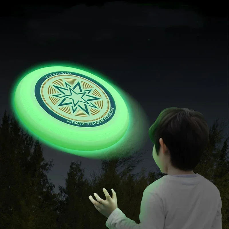 Flying Disc Nightlight Fluorescence Flying Discs 27cm Ultimate Flying Saucer for Outdoor Sports Beach Camping Game Swivel Discs