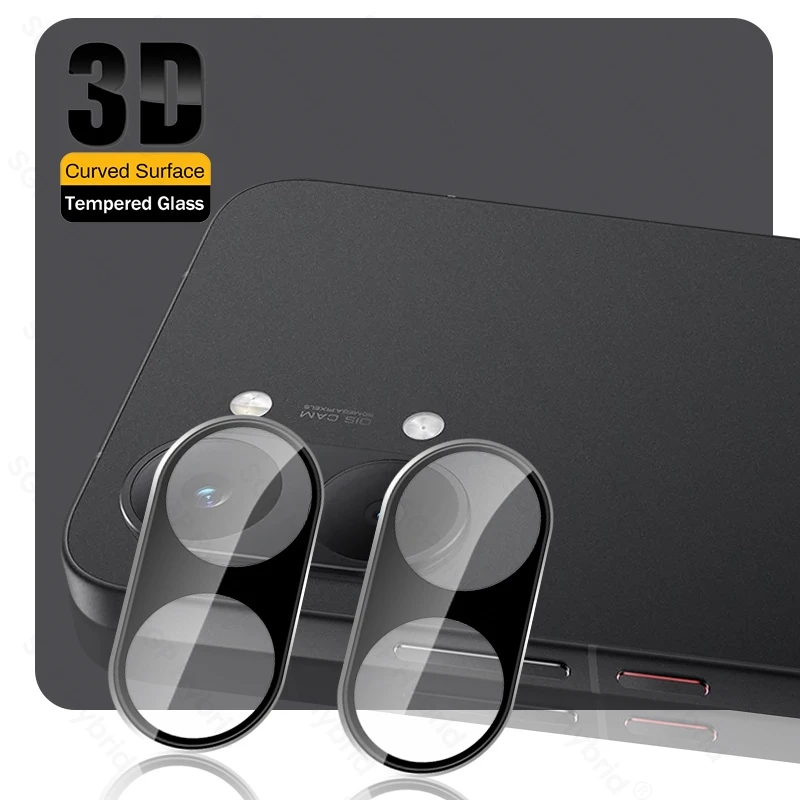 2-Pack Black 3D Camera Protective Glass with 9H Curved Lens Film