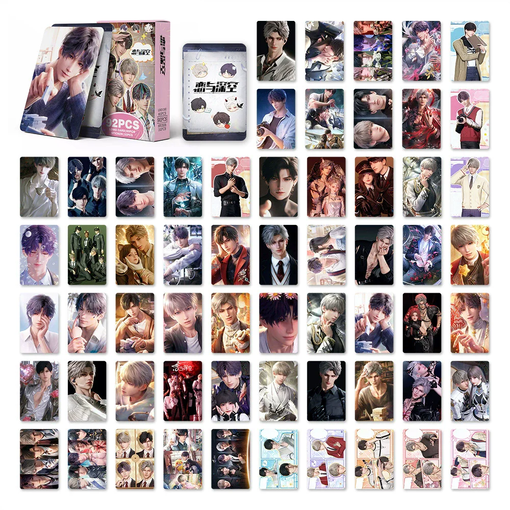 92PCS 사랑과 깊은 공간 게임 캐릭터 LOMO 카드 - 팬 및 선물용 애니메이션 소장용 HD 사진 카드