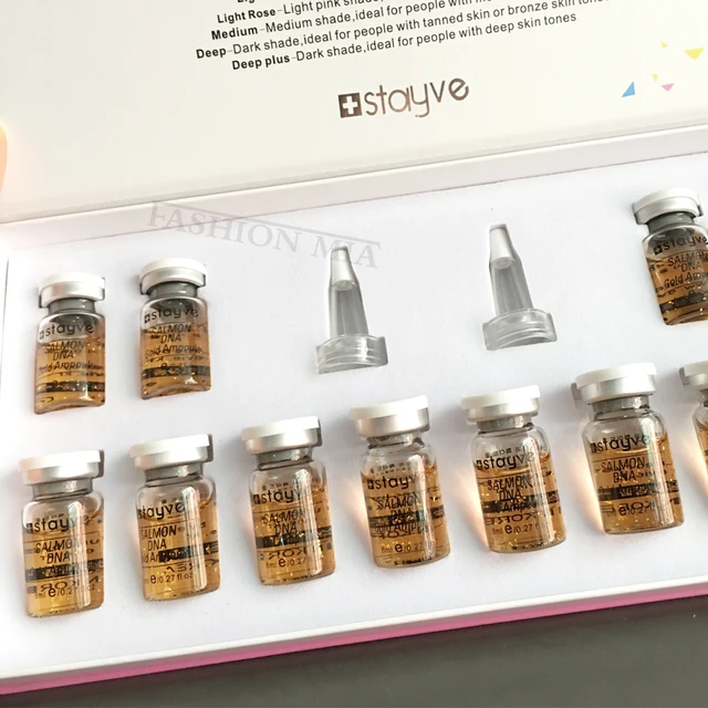 Stayve 8ml Salmone DNA Fiala d'oro Kit siero Schiarente naturale Sbiancamento Idratante Ringiovanimento Cura del viso Pelle 1