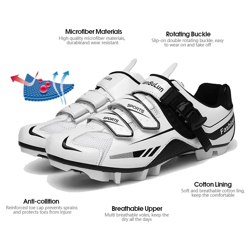 Professional New MTB Cycling Shoes with Cleats Men Road Bike Sneakers Racing Women Bicycle Flat Cleat Mountain SPD Footwear