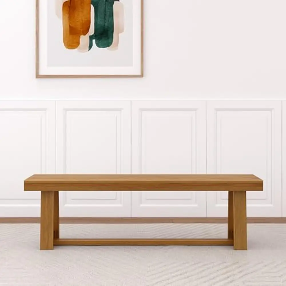 Farmhouse Dining Bench Solid Wood Entryway Wooden Outdoor Seat Home Office Kitchen Living Classic Farmhouse Style Pine Bench 60"