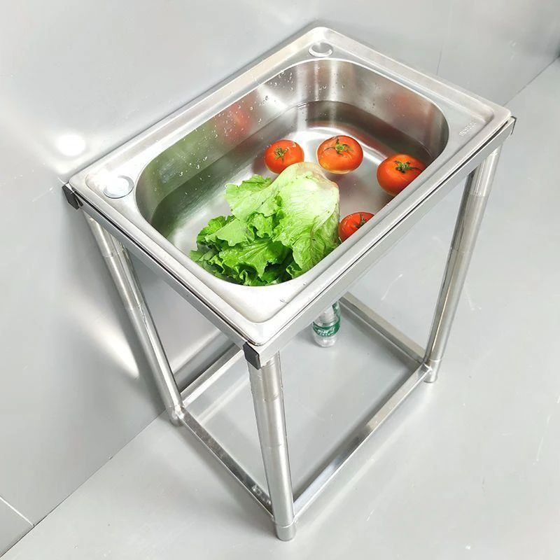 Kitchen Stainless Steel 304 Sink with Bracket Simple Wash Basin Sink Household Washing-up Sink Wash Basin 3