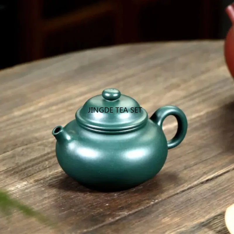 220ml Yixing high-end Yixing purple clay teapot original ore green clay handmade kung fu tea set China