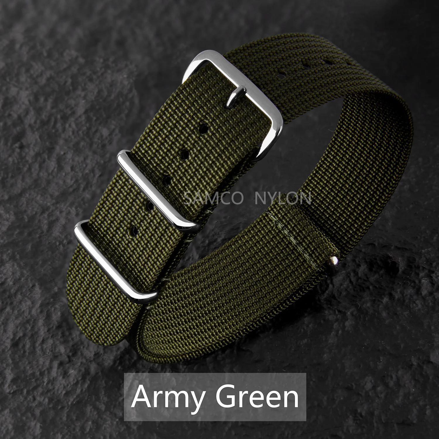 Comfortable Ribbed Nylon Watch Strap - Military-Inspired Washable Band for Men