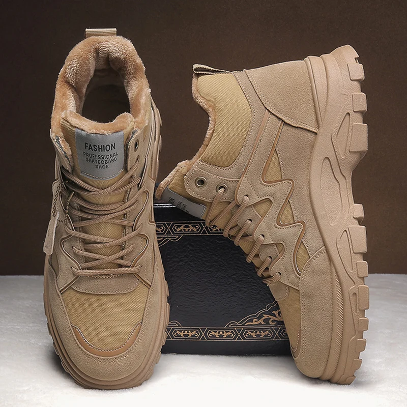 

Men Classic Winter Boots Fashion Men's Outdoor Shoes for Mountain Trekking Warm Leather Retro Boot Leisure Men Shoes