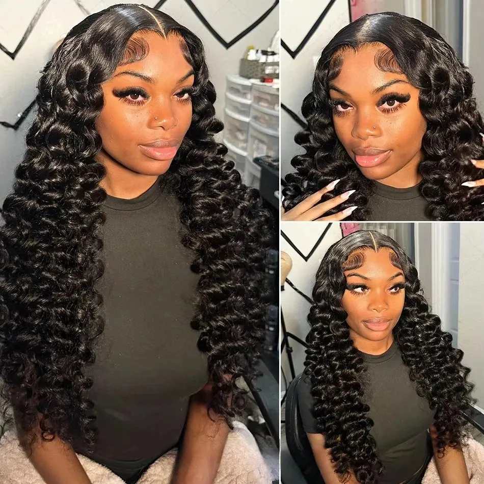 220 Density Loose Deep Wave 13x6 Lace Front Human Hair Wigs Brazilian 30 40 Inches Curly Water Wave HD 13x4 Lace Frontal Wig Sa861962d47a7459e81126718dea69ec9w