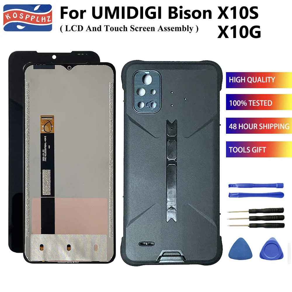 

KOSPPLHZ 6.53" For UMIDIGI Bison X10G / X10S LCD Display + Touch Screen Digitizer Replacement + Glue