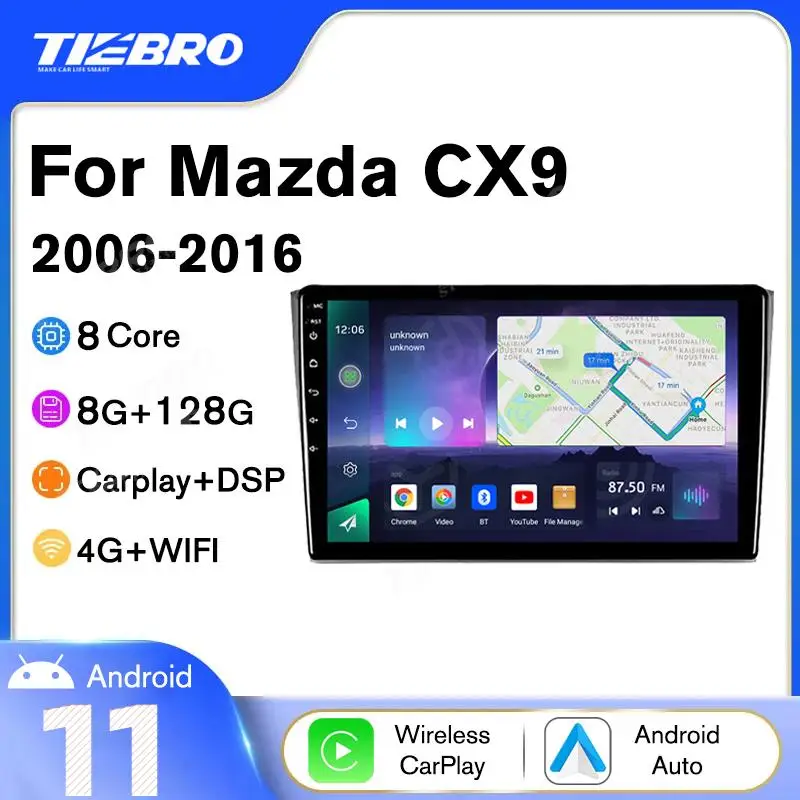 

2DIN Android10 Car Radio For Mazda CX9 CX-9 CX 9 TB 2006-2016 8G+128G Headunit Autoradio GPS Navigation Stereo Receiver DSP 10''