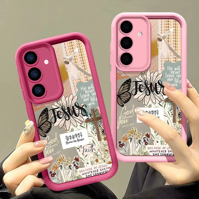 Jesus Flower Design Protective Phone Case - Elegant Floral Cover
