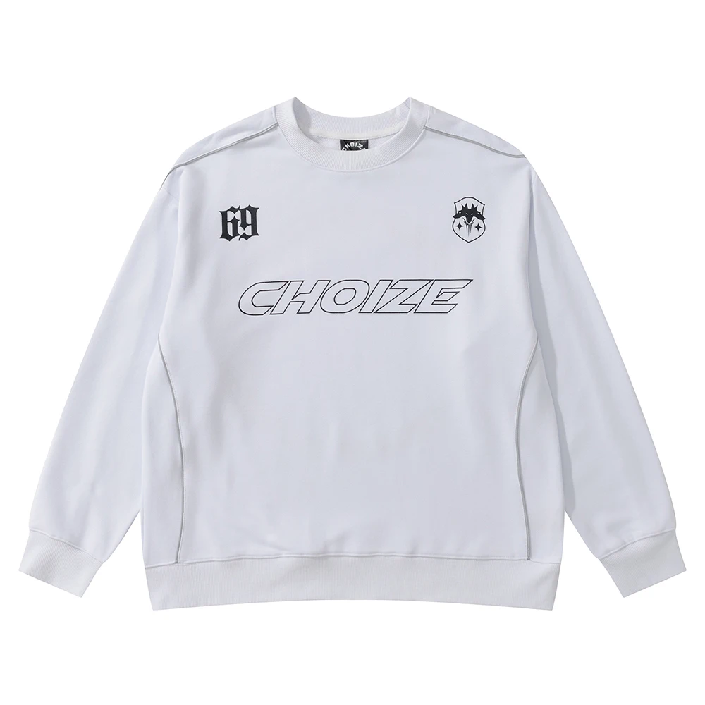 

3M Reflective Letter Print Long Sleeve Cotton Tshirts Unisex Crew Neck Baggy Y2k Ropa Hombre Tees Oversized Streetwear T-shirt