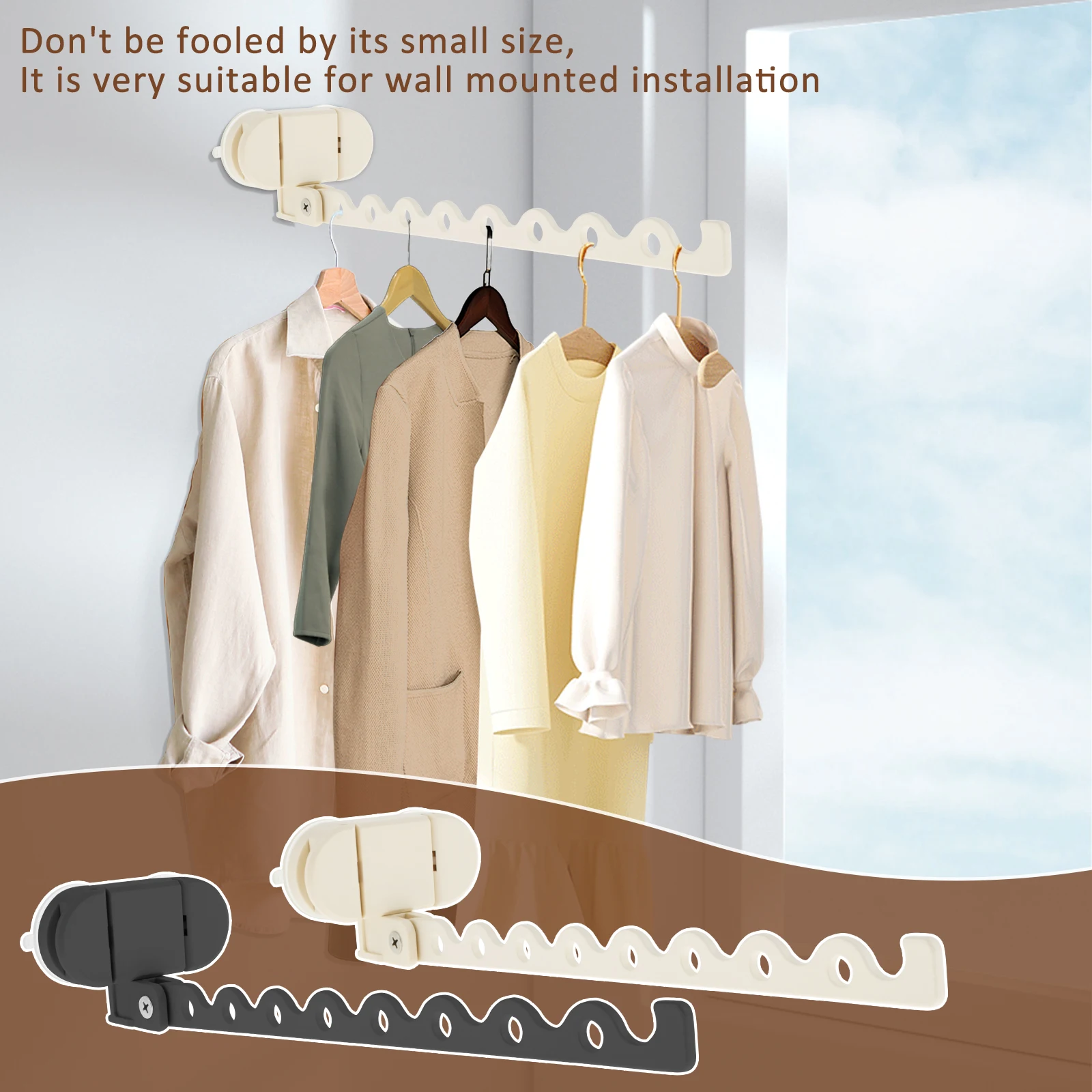 Foldable Clothes Rack Wall Mounted Drying Rack Aluminum Alloy Clothes Organization Collapsible Drying Racks for Laundry Room 2