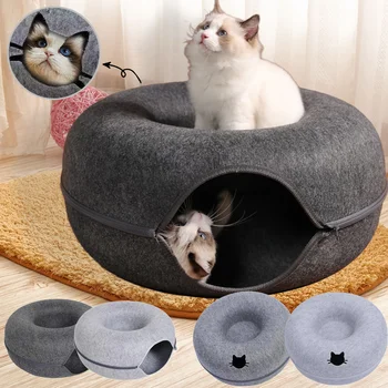 Felt Donut Cat Tunnel Bed 1