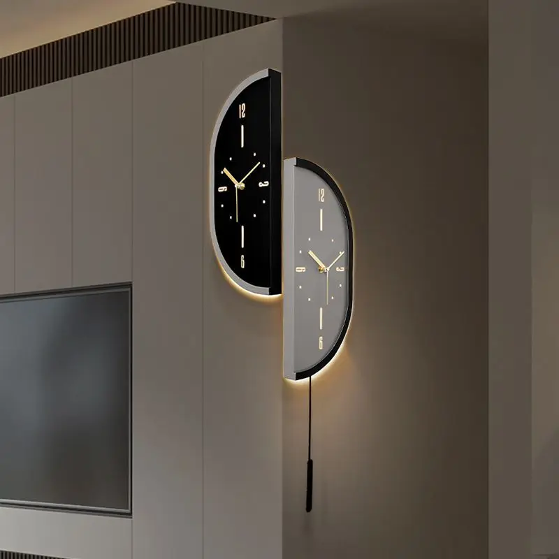Horloge Murale Double Face LILIXINGSH Horloge Murale D'angle Double Face - Design Moderne Numérique - Silencieuse - Facile à Installer Horloge Sans Tic-tac