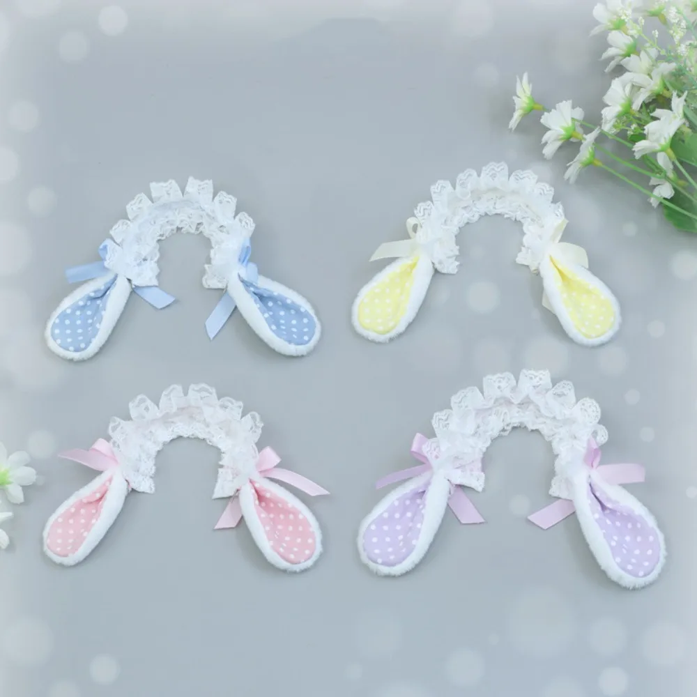 Hair Accessories Cotton Doll Headwear Ear Lace Bow Ears Delicate Workmanship Cute Idol Doll Headwear Rabbit Hair Band