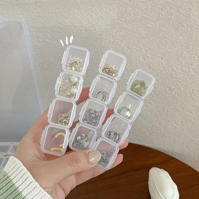 28 Grids Plastic Jewelry Storage Box Necklace Earrings Rings Jewelry Packaging Organizer Portable Pill Medicine Storage Box 2