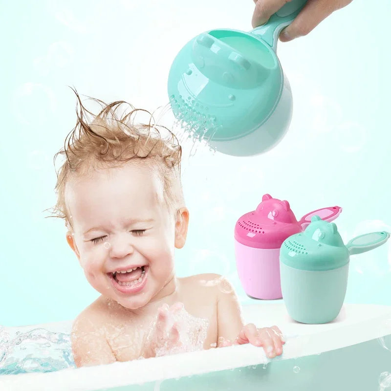 Baby Bath Cup Shampoo Cup Cartoon Hippo Children's Bath Ladle Baby Supplies Children's Shampoo Tools