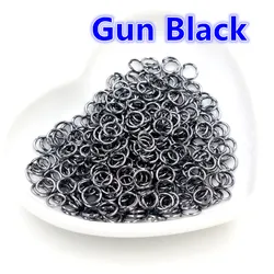 Bulk Pack of Metal Open Jump Rings for Jewelry Making - 200 Pieces in Various Sizes (Gun Black)