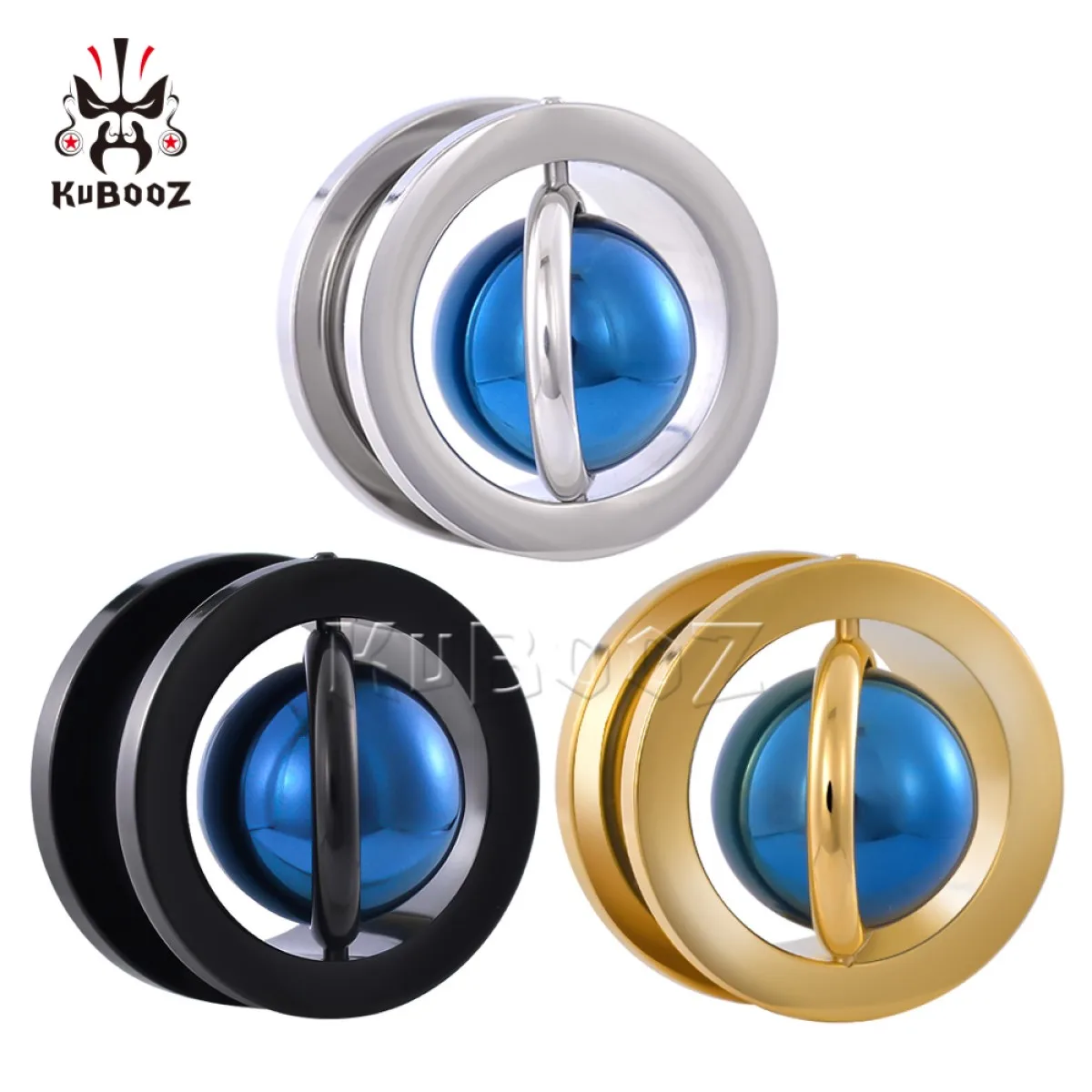 

KUBOOZ Ear Plugs Tunnels Planets Expander For Ears Gauges Stainless Steel Stretchers Body Piercing Jewelry Earrings 2PCS