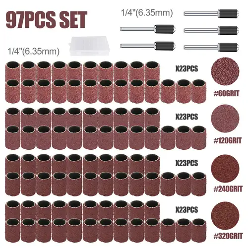 CMCP Sanding Drum Set Grit #80 #100 #120 Dremel With Sanding Mandrels Sanding Bands For Dremel Rotary Tools Abrasive Tools - Image 22