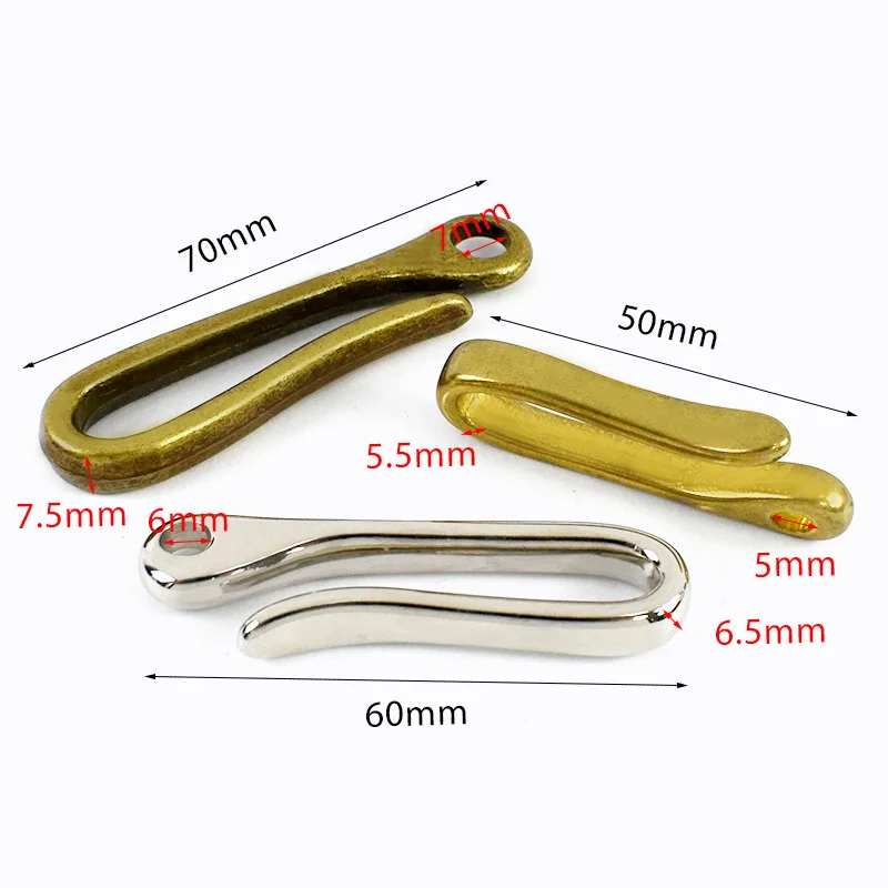 2개 세트 미티 레트로 브론즈 U자형 후크 버클 합금 패브릭 후크 러기지 허리 체인 키체인 말굽 버클 액세서리