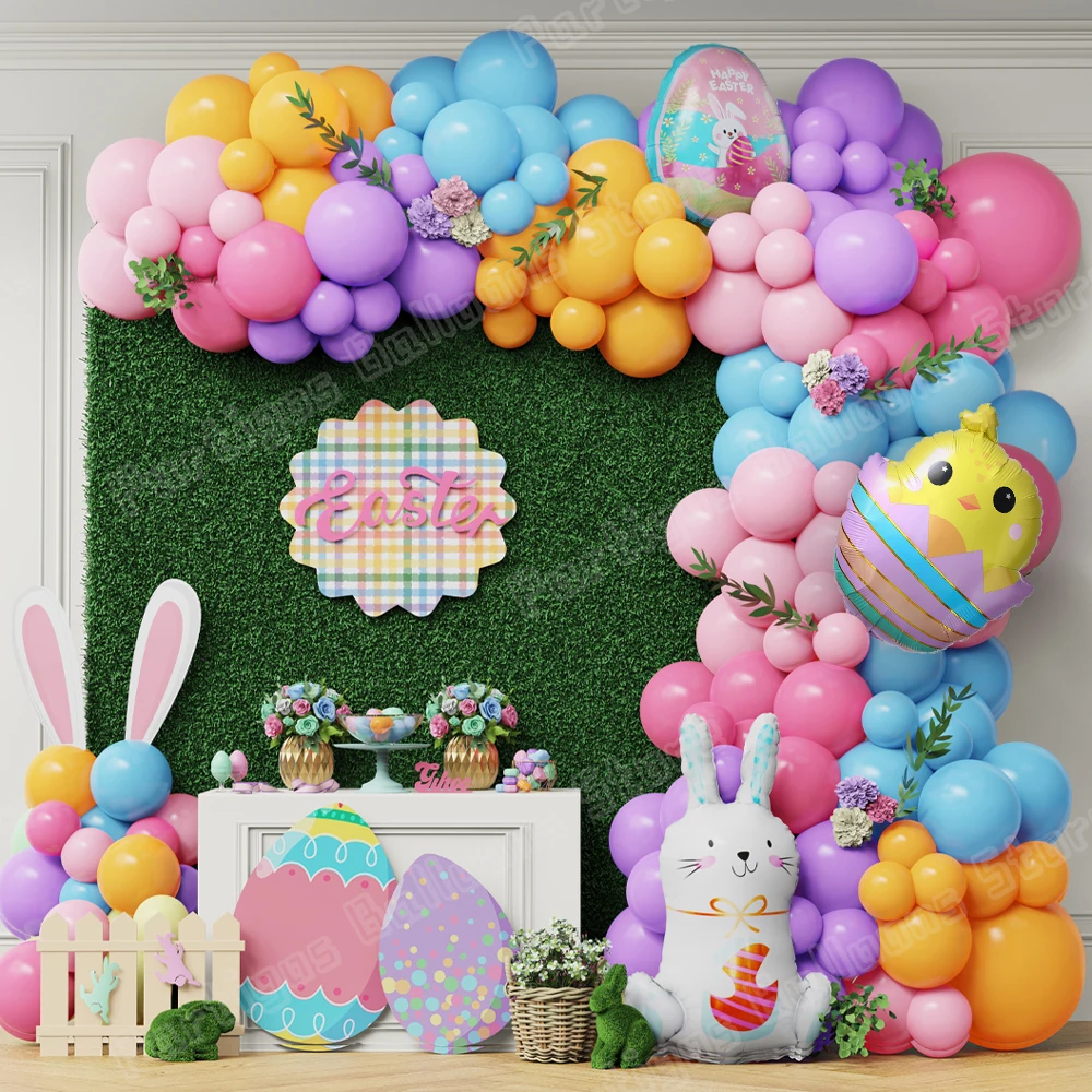 

Easter Balloon Garland Arch Kit Bunny Carrot Rabbit Easter Eggs Foil Balloons Birthday Party Decor Kids Baby Shower Supplies