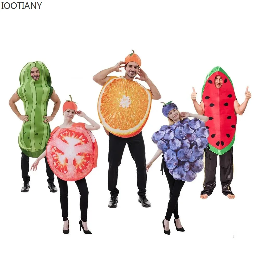 Carnival Adult Funny Cosplay Fruit Vegetable Costume Banana Carnival Dress Up Outfit Couple Party Purim Fancy Dress Stage Show