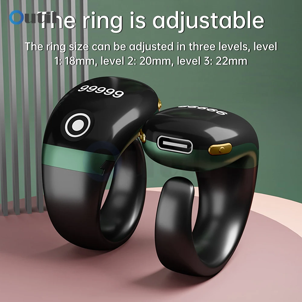 휴대용 링 타입 볼 디지털 핑거 카운터 75mah C타입 충전식 조절 가능 OLED 화면 디스플레이 미니 탈리 카운터