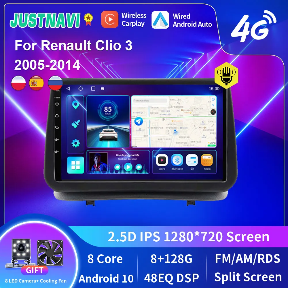 Autoradio Carplay Bluetooth pour Renault Clio Ⅲ 2005-2014 Écran Tactile HD  de 9 Pouces Support Carplay et Android Auto mirrorlink WiFi DSP AM FM RDS  GPS : : High-Tech