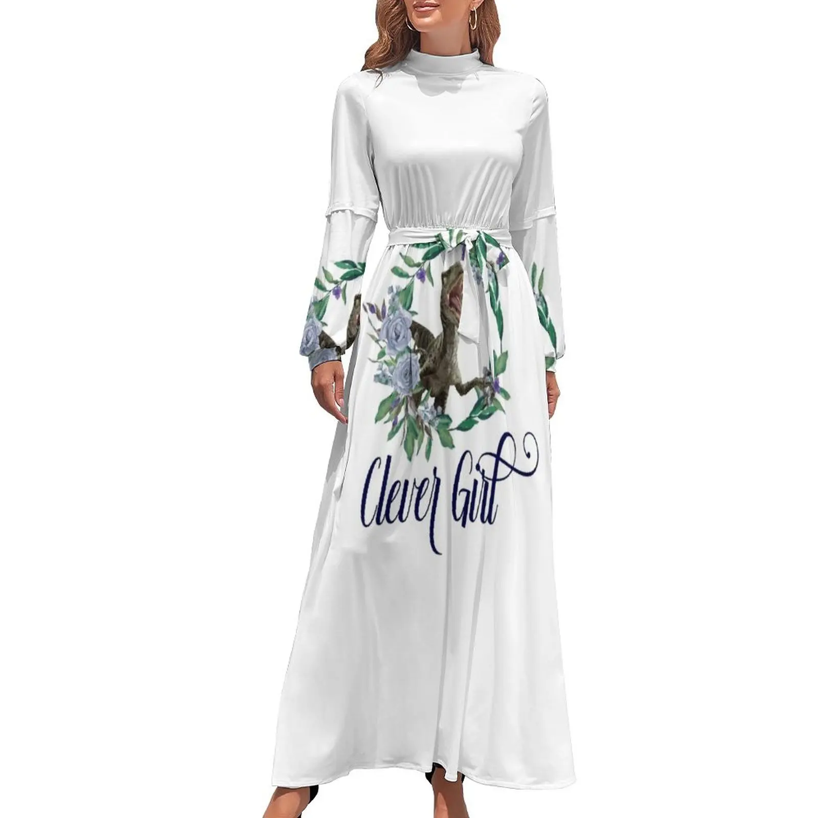 thumbnail image 1 of Vestido largo azul Velociraptor de Clever Girl vestidos de fiesta mujer Ropa de mujer Vestidos de mujer, 1 of 5