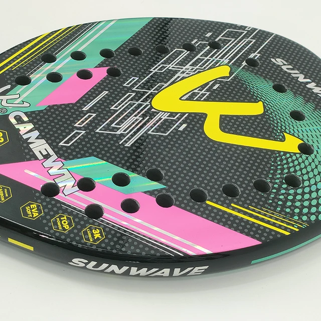Camewin 3K Beach Tennis Racket Full Carbon Fiber Rough Surface Outdoor Sports Racket For Men Women Adult Senior Player 2024 New 2