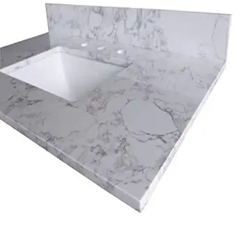 Luxurious White Stone Bathroom Vanity Top 43