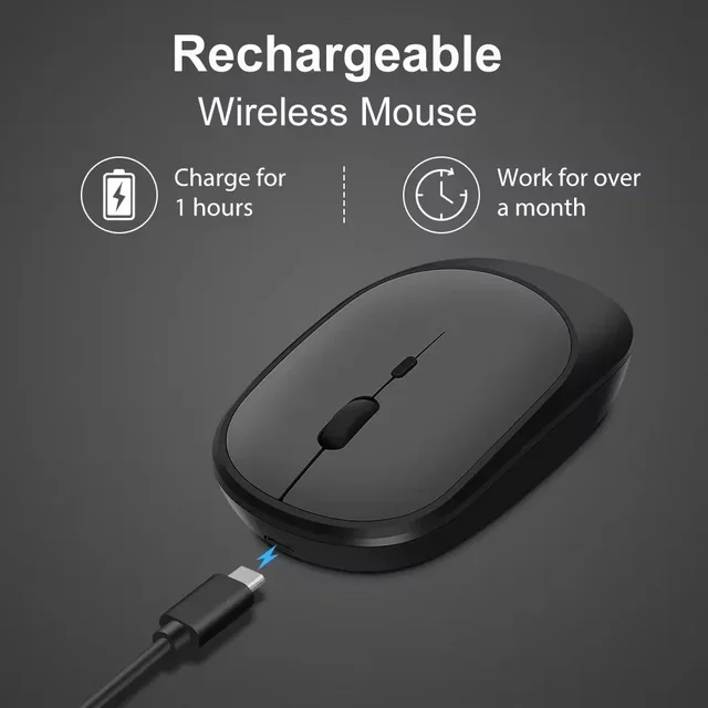 Lenovo Wireless Mouse Rechargeable Mouse Gamer Dual Modes Bluetooth-compatible 2.4g Usb Mute Mice For Laptop Pad Tablet Mause 2
