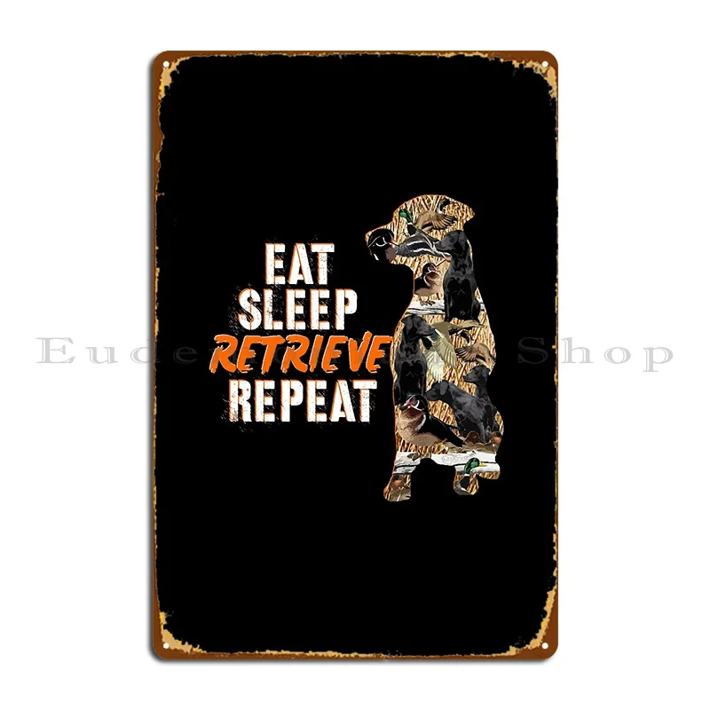 Labrador Retriever Duck Hunting Design For Duck Hunters Eat Sleep Recuperare Ripeti Design Di Uccelli Acquatici Placca In Metallo Crea