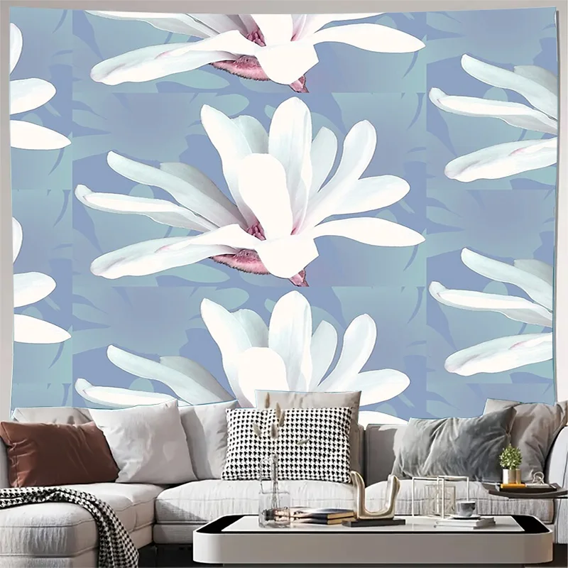 ผ้าแขวนผนังลายโบฮีเมียน ลายดอกไม้ธรรมชาติ ลายป่าไม้ ตกแต่งห้องสไตล์วินเทจ ผ้าแขวนผนังขนาดใหญ่ ของตกแต่งบ้าน ของตกแต่งห้องนั่งเล่น 1