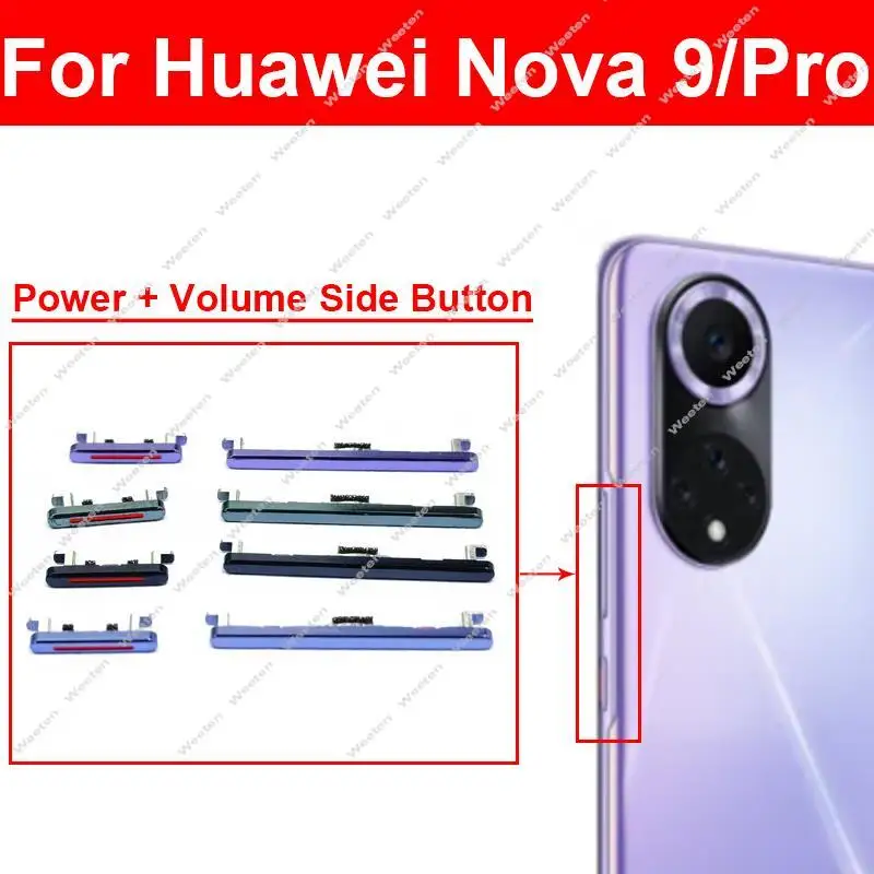 

Power Volume Buttons For Huawei Nova 9 9 Pro 9Se ON OFF Power Volume Up Down Switch Side Keys Parts