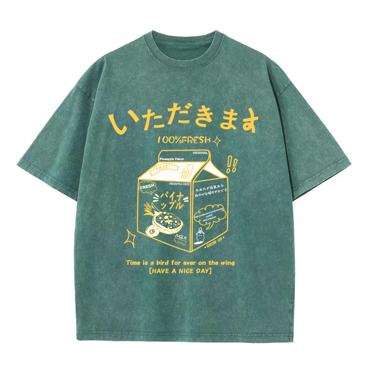 

100% свежие ананасовые соки Time Is A Bird для мужчин, летние хлопковые повседневные футболки для мужчин, Готическая футболка в стиле хип-хоп