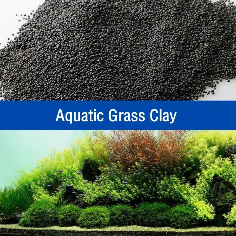 500g Fish Tank Water Plant Fertility Substrate Sand Aquarium Plant Soil Black Clay Gravel For Natural Planted Water Moss Plants