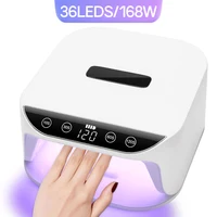 Rechargeable 168W UV LED Nail Lamp For Nail 36LEDS Wireless Gel Polish Curing Lamp With Large Screen Professional Nail Equipment 1