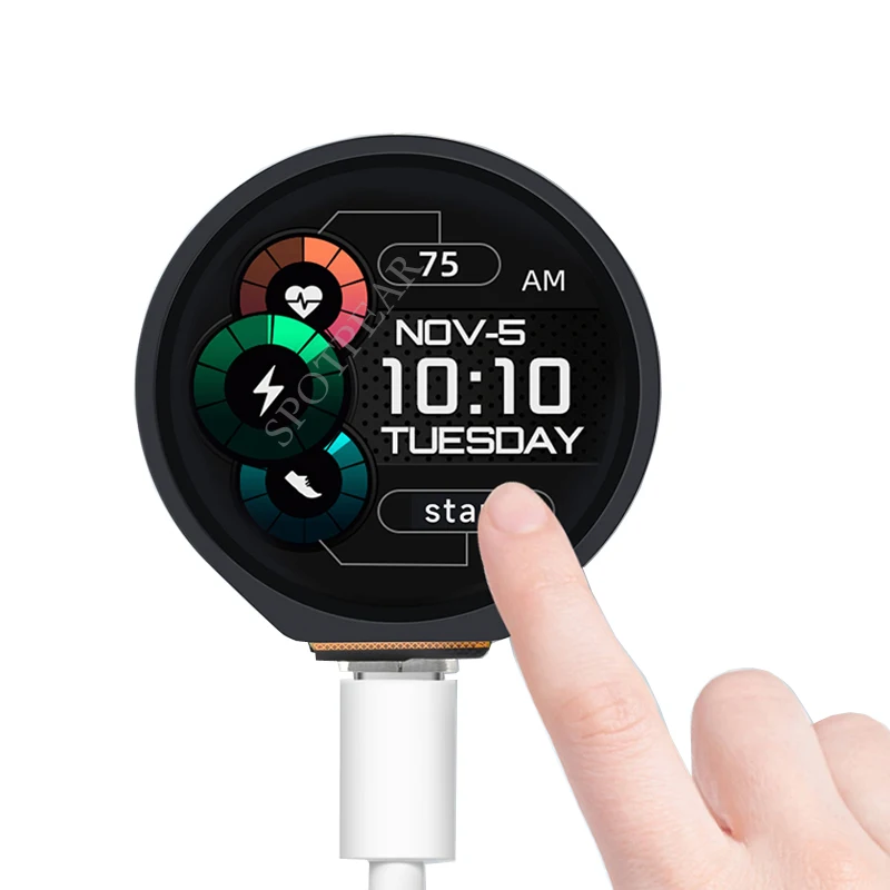 ESP32-S3  , 1.28 ġ  ġ LCD ÷ ũ ɼ, ̷ν , ӵ