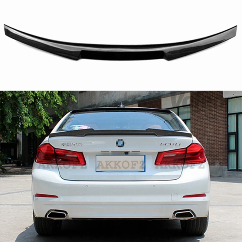 

For BMW 5 Series G30 G38&M5 F90 M4 Style Carbon fiber Rear Spoiler Trunk wing 2016-2023 FRP Gloss black Forged carbon