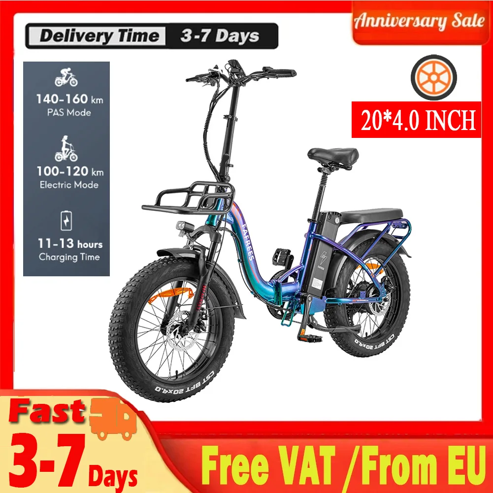 Fafrees F20 Max Bici Elettrica 20 "Fat Tire 500W Motore Brushless 48V 15Ah Batteria Freni A Disco Anteriori E Posteriori Mountain Bike Elettrica