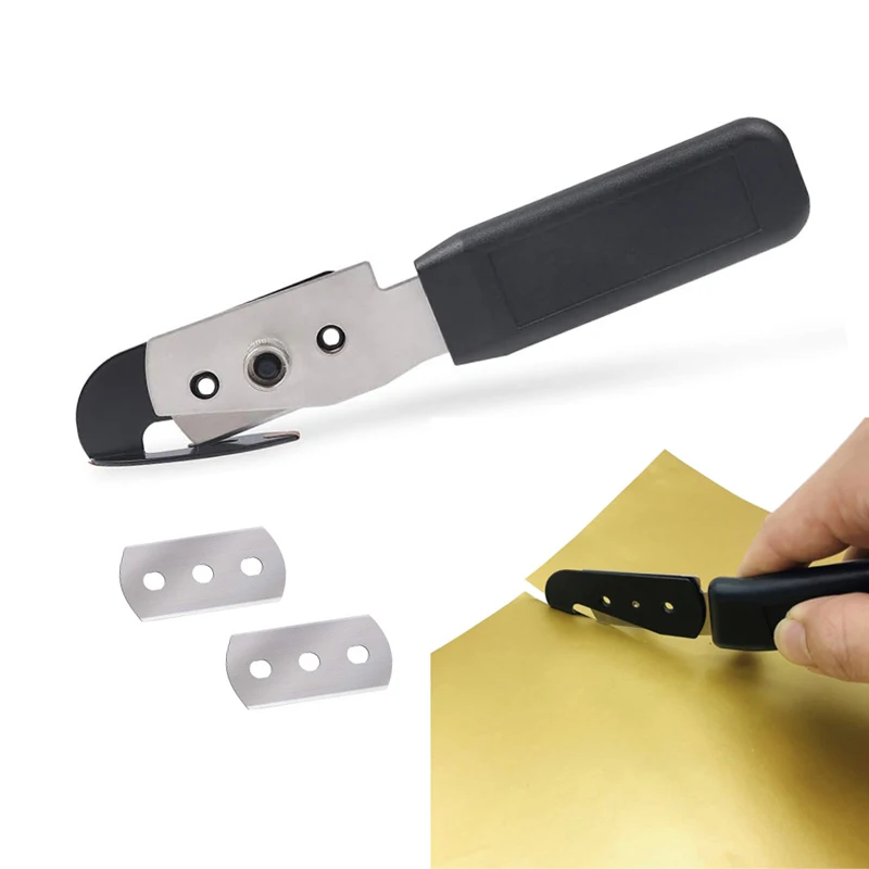 Coltello per avvolgere l'auto Taglierina per avvolgere il vinile Taglierina per copertina in brossura Adesivo per tinta per finestre Utensile da taglio Coltello di sicurezza per pellicola di carbonio con lame in metall - immagine 3