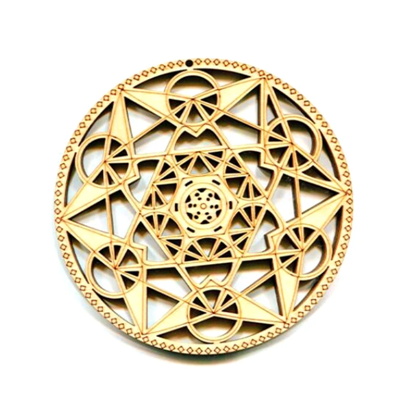 Wall Art Decor Wall Hanging Pendant Crystal Wall Hanging Sacred Geometry Wall Art Sculpture Symbol Yoga Meditation Crystal Board Hanging Pendant