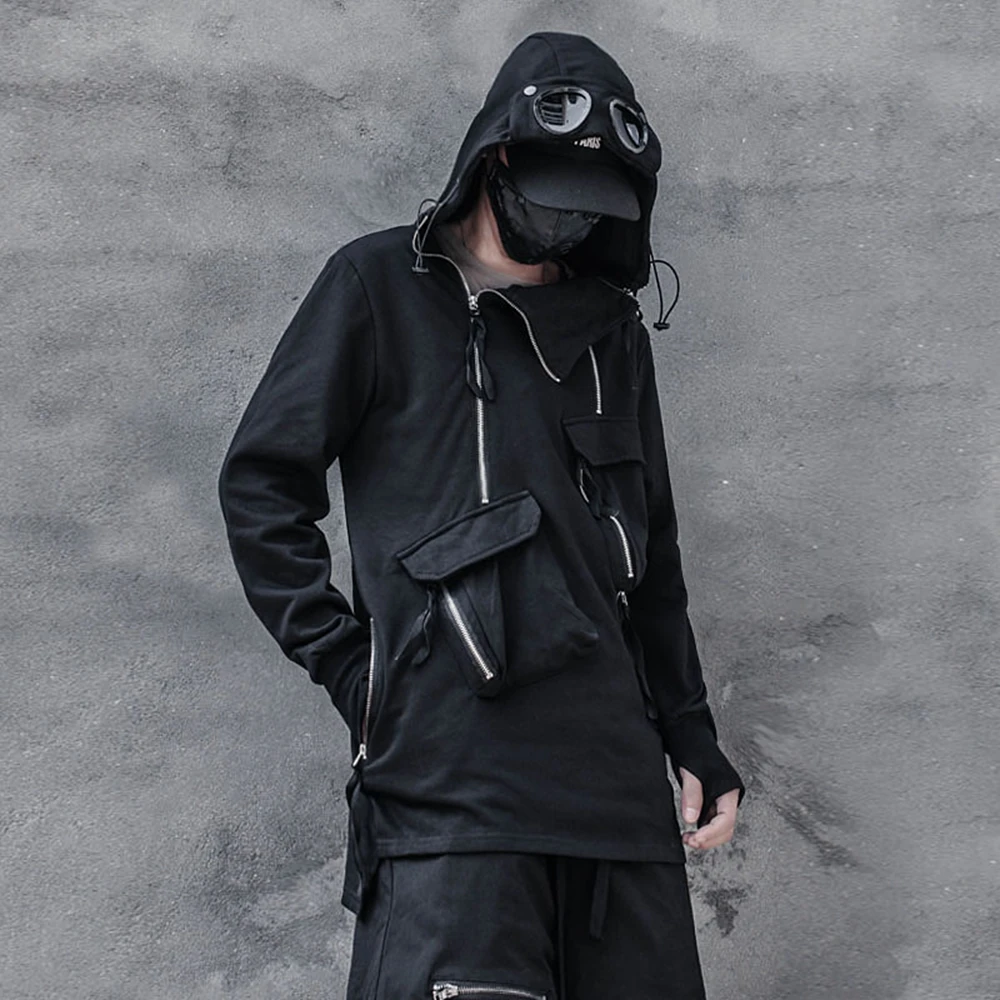 Spring Letter S Embroid Hooded Removable High Streetwear Men Denim