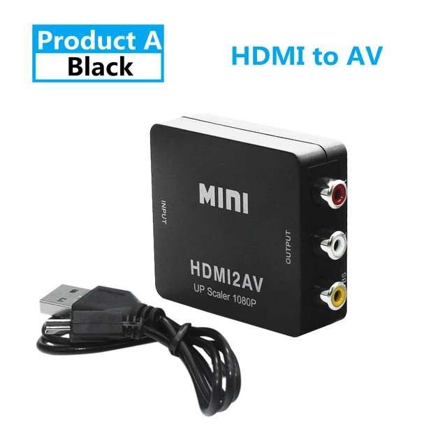 Adaptador HDMI a AV Scaler 4K30HZ, convertidor compuesto de vídeo HDMI a  RCA CVSB L/R, Mini HD2AV, Chipset integrado para TV antigua - AliExpress