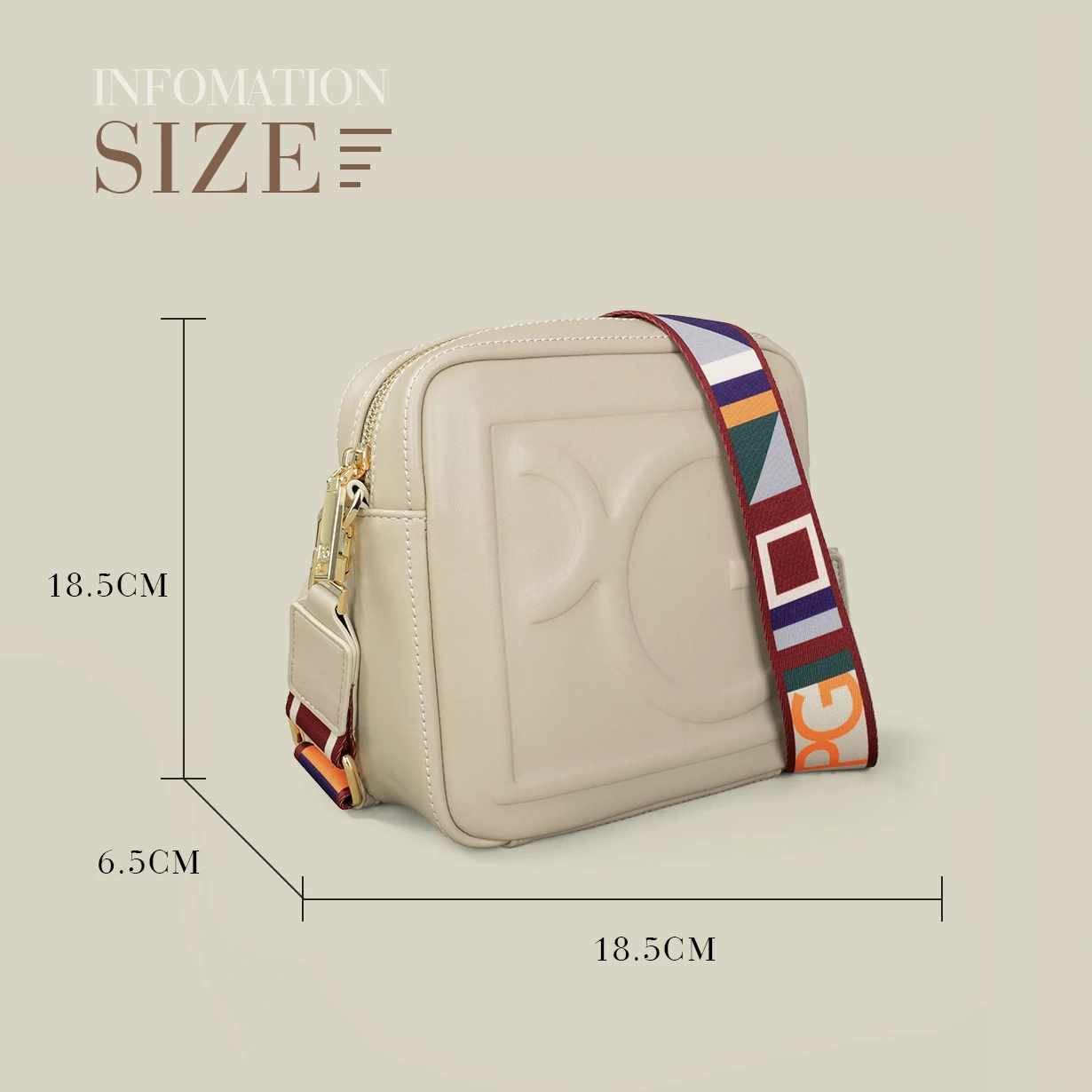 Lightweight PU shoulder and crossbody bag front view