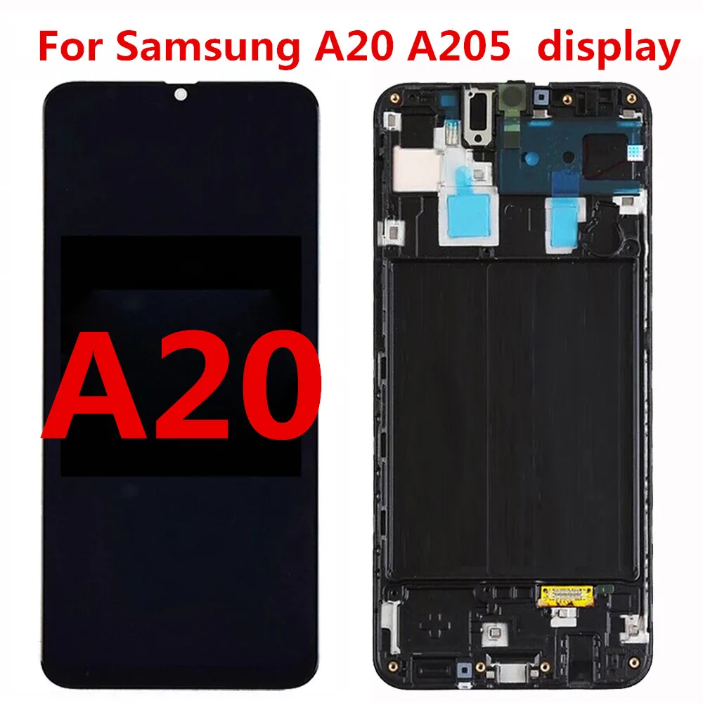 Nuovo Lcd Da 6.4 "Per Samsung Galaxy A20 A205 Sm-A205F Sostituzione Dello Schermo Del Display Lcd Per Display Samsung A20 A205 A205F