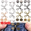 Jean Button Pins Adjustable Pant Waist Tightener Button Extender No Sewing Jeans Button Replacement Clips Pants Waist Buckle Set 1