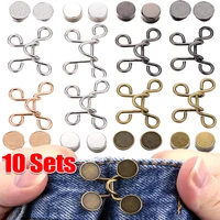 Jean Button Pins Adjustable Pant Waist Tightener Button Extender No Sewing Jeans Button Replacement Clips Pants Waist Buckle Set 1